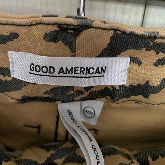 Good American Women's NWT Good Waist Crop High Rise Tiger Stripe Jeans Size 4/27 - Picture 3 of 8